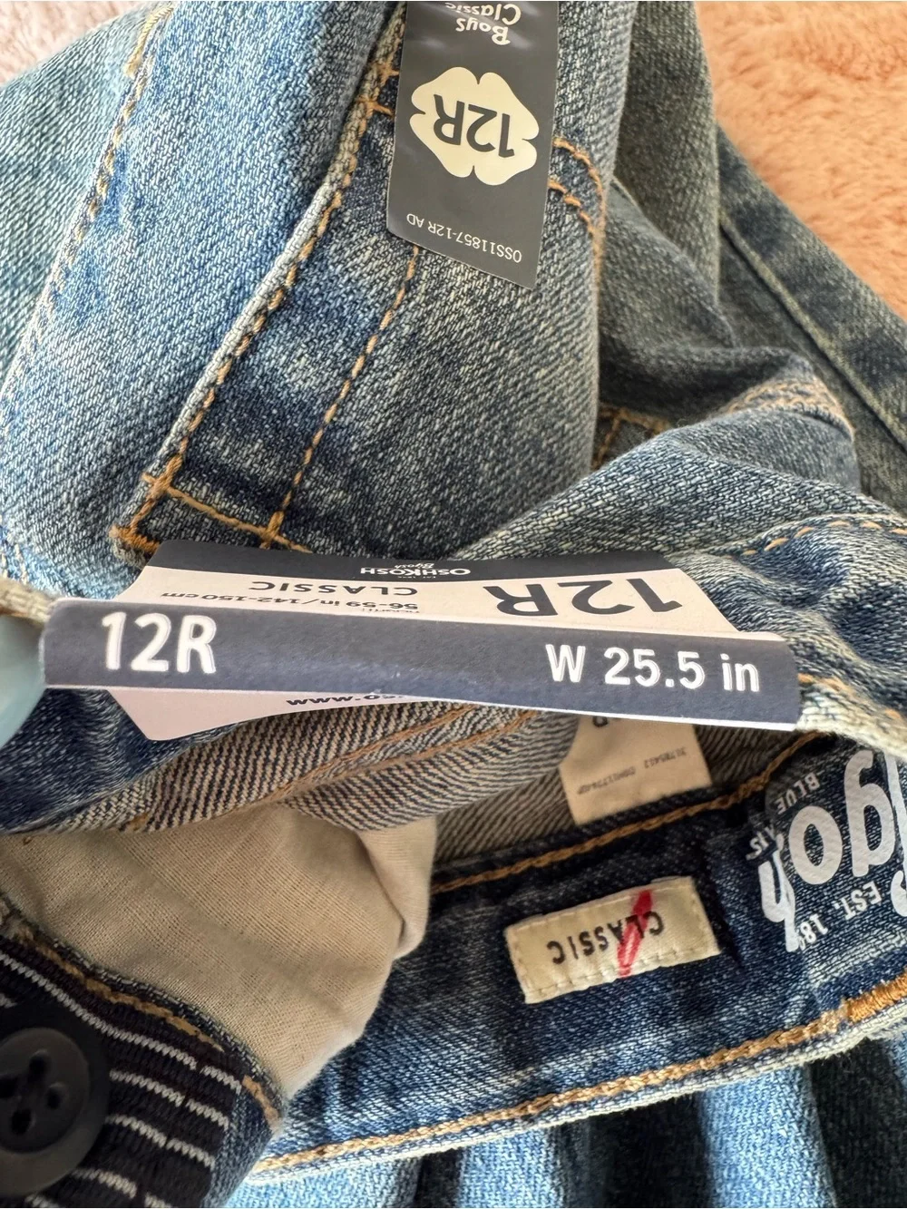 NWT OshKosh B’gosh Classic Denim Jeans Size 12R Boys Blue